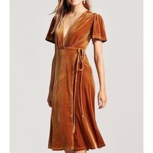 Gold/ Mustard yellow velvet dress